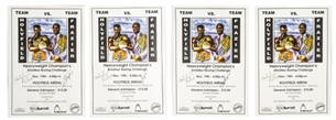 Lot of (4) Evander Holyfield & Joe Frazier Signed Boxing Posters